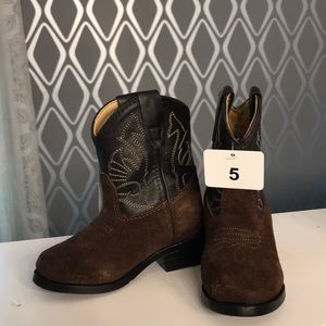 Kids two tone brown cowboy boots